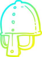 cold gradient line drawing cartoon medieval helmet vector