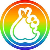 juicy pear circular in rainbow spectrum vector