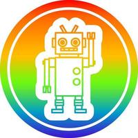 dancing robot circular in rainbow spectrum