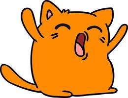 cartoon of cute kawaii cat vector