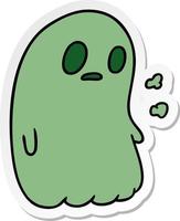 sticker cartoon of a kawaii cute ghost vector