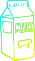 cold gradient line drawing cartoon milk carton vector