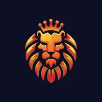 vector de mascota de cabeza de rey león real dorado