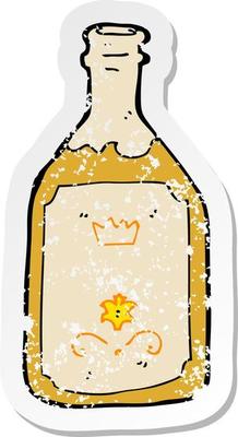 retro distressed sticker of a cartoon drinks bottle