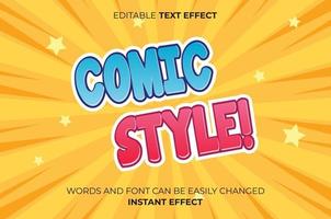 comic style text effect template vector