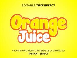 oarnge juice text effect typography vector