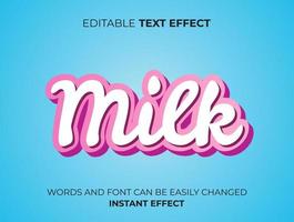 milk text effect design vector