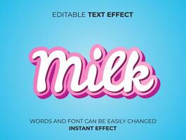 milk text effect design vector