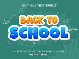 back to school text effect design vector