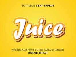 orange juice text effect design vector