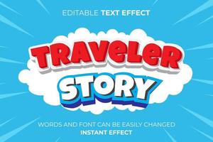 traveler 3d text effect typography vector