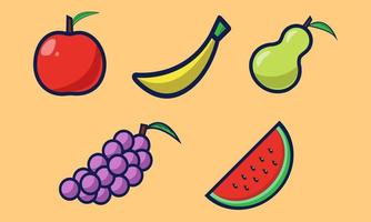 ilustración vectorial de frutas vector