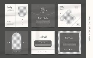 Set of Minimalist Aesthetic Cosmetic Flyer or Social Media Post Template vector