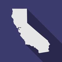 mapa del estado de california con una larga sombra vector