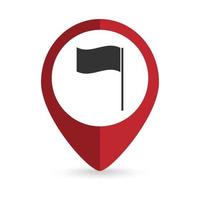 Map pointer with Flag icon. Vector illustration.