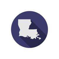 Louisiana state circle map with long shadow vector