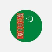 Country Turkmenistan. Turkmenistan flag. Vector illustration.