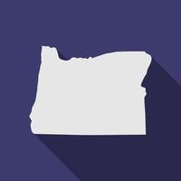 mapa del estado de oregon con una larga sombra vector