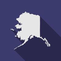 Alaska state map with long shadow vector