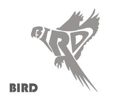 Word forms bird Word art Isolated vector