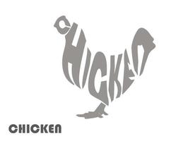 Word forms chicken Word art Isolated vector