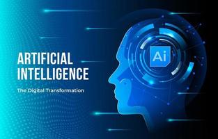 concepto de inteligencia artificial vector