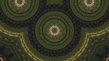 Circular mandala kaleidoscope green natural abstract background video