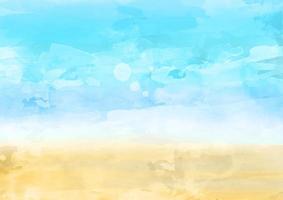 Beach themed hand painted watercolour background vector