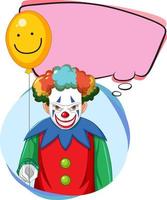 Clown with bubble speech vector