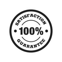 100 satisfaction guarantee badge vector. Minimalist style, simple design, vector