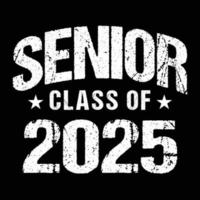 clase senior de 2025 vector, diseño de camiseta vector