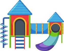 A children playground slide set on white background vector