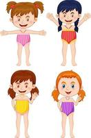 Girl wearing swimming suit cartoon character vector