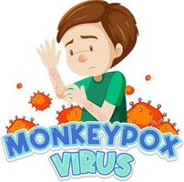 A man with monkeypox virus symptoms vector