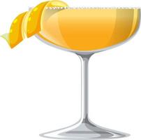 Sidecar cocktail in the glass on white background vector