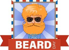 World beard day banner design vector
