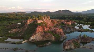 Aerial view abandoned mines video