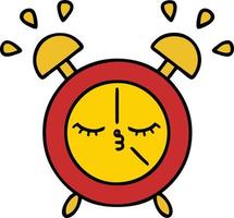 cute cartoon alarm clock vector