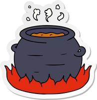 sticker cartoon doodle of a pot of stew vector