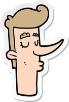 sticker of a cartoon arrogant man vector