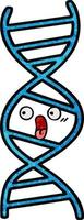 retro grunge texture cartoon DNA strand vector
