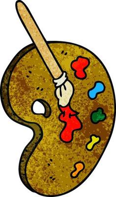 quirky hand drawn cartoon art pallette