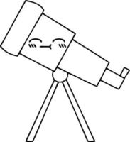 line drawing cartoon telescope vector