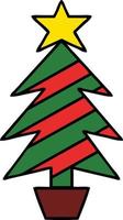 cute cartoon christmas tree vector