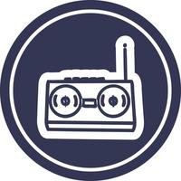 radio cassette player circular icon vector