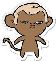 sticker of a cartoon monkey vector