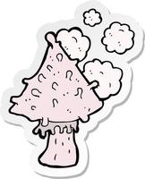 sticker of a cartoon mushroom vector