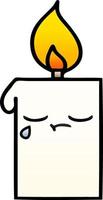 gradient shaded cartoon lit candle vector