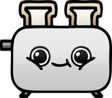 gradient shaded cartoon of a toaster vector