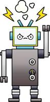 robot de dibujos animados sombreado degradado vector